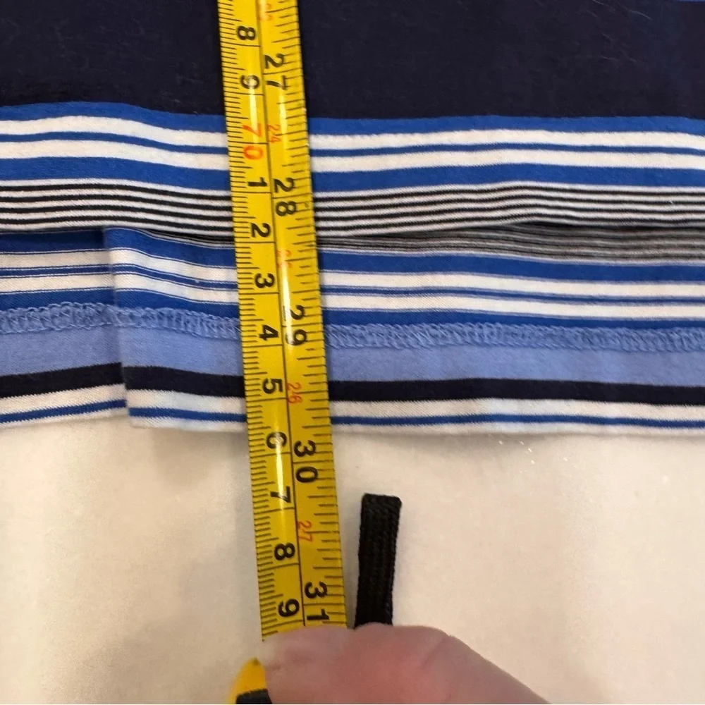 RALPH LAUREN POLO GOLF Mens Polo Shirt Blue, White, gray Stripe Sz L